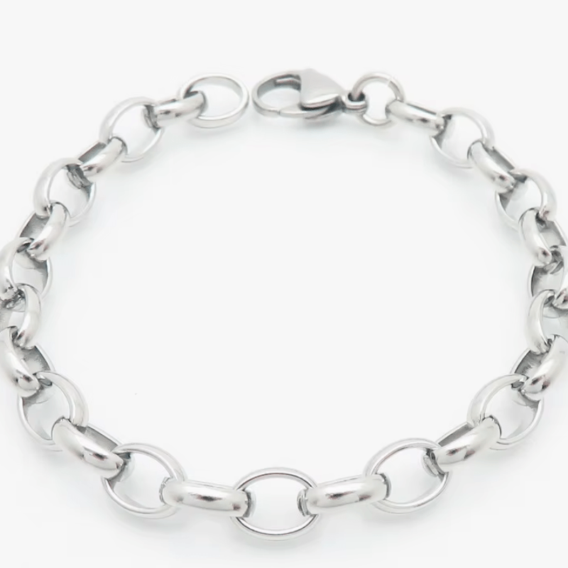 Hidden Casual Charm Stainless Steel Splicing Chain Design (Free) Silver/9094 / Adjustable Size Unique Leather Bracelets