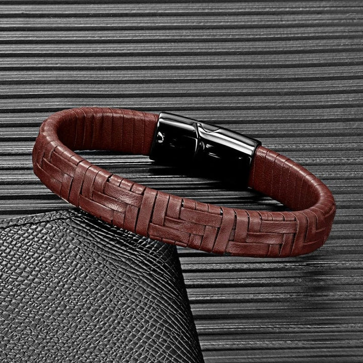 Hand Woven Multicolor Mens Leather Bracelet Leather Unique Leather Bracelets   